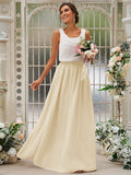 A-Line/Princess Chiffon Ruffles Scoop Sleeveless Floor-Length Bridesmaid Dresses TPP0004949