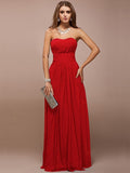 Sheath/Column Sweetheart Sleeveless Ruffles Long Bridesmaid Dresses TPP0005279