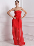 A-Line/Princess Strapless Sleeveless Beading Long Chiffon Bridesmaid Dresses TPP0005577