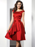 A-Line/Princess Scoop Sleeveless Short Taffeta Bridesmaid Dresses TPP0005546