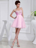 A-Line/Princess Beading Sweetheart Sleeveless Applique Elastic Woven Satin Organza Bridesmaid Dresses TPP0005651