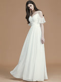 A-Line/Princess Spaghetti Straps Sleeveless Floor-Length Ruffles Chiffon Bridesmaid Dresses TPP0005400