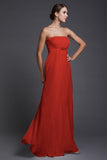 A-Line/Princess Strapless Sleeveless Beading Long Chiffon Bridesmaid Dresses TPP0005500