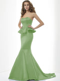 Trumpet/Mermaid Sweetheart Sleeveless Long Satin Bridesmaid Dresses TPP0005151