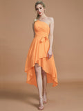 A-Line/Princess One-Shoulder Sleeveless Layers Asymmetrical Chiffon Bridesmaid Dresses TPP0005056