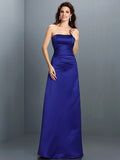 A-Line/Princess Strapless Sleeveless Long Satin Bridesmaid Dresses TPP0005704