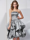 A-Line/Princess Strapless Sleeveless Short Satin Bridesmaid Dresses TPP0005227