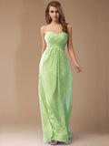 Sheath/Column Sweetheart Sleeveless Long Beading Ruffles Chiffon Bridesmaid Dresses TPP0005772