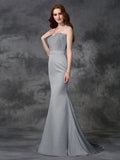 Trumpet/Mermaid Sweetheart Beading Sleeveless Long Satin Chiffon Bridesmaid Dresses TPP0005321