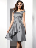 A-Line/Princess Scoop Sleeveless Short Taffeta Bridesmaid Dresses TPP0005546