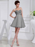 A-Line/Princess Beading Sweetheart Sleeveless Applique Elastic Woven Satin Organza Bridesmaid Dresses TPP0005651