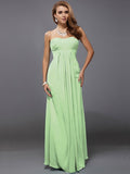 Sheath/Column Strapless Sleeveless Ruffles Long Chiffon Bridesmaid Dresses TPP0005426