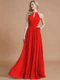 A-Line/Princess Chiffon Scoop Sleeveless Floor-Length Bridesmaid Dresses TPP0005219