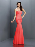 Trumpet/Mermaid Sweetheart Pleats Sleeveless Long Chiffon Bridesmaid Dresses TPP0005371