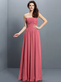 A-Line/Princess Strapless Pleats Sleeveless Long Chiffon Bridesmaid Dresses TPP0005318