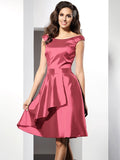 A-Line/Princess Scoop Sleeveless Short Taffeta Bridesmaid Dresses TPP0005546