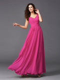 A-Line/Princess Straps Sash/Ribbon/Belt Sleeveless Long Chiffon Bridesmaid Dresses TPP0005143