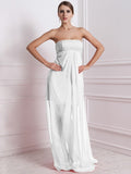 A-Line/Princess Strapless Sleeveless Beading Long Chiffon Bridesmaid Dresses TPP0005577