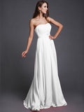 A-Line/Princess Strapless Beading Sleeveless Long Bridesmaid Dresses TPP0005079