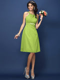 A-Line/Princess Bateau Sash/Ribbon/Belt Sleeveless Short Chiffon Bridesmaid Dresses TPP0005370