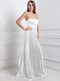 A-Line/Princess Strapless Sleeveless Ruffles Long Chiffon Bridesmaid Dresses TPP0005555