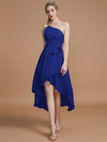 A-Line/Princess One-Shoulder Sleeveless Layers Asymmetrical Chiffon Bridesmaid Dresses TPP0005056