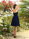 A-Line/Princess Strapless Pleats Sleeveless Short Chiffon Bridesmaid Dresses TPP0005323