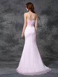 Trumpet/Mermaid Sweetheart Beading Sleeveless Long Satin Chiffon Bridesmaid Dresses TPP0005321