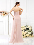 A-Line/Princess Strapless Pleats Sleeveless Long Chiffon Bridesmaid Dresses TPP0005490