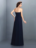 A-Line/Princess Strapless Rhinestone Sleeveless Long Chiffon Bridesmaid Dresses TPP0005471