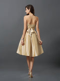 A-Line/Princess Strapless Sleeveless Short Taffeta Bridesmaid Dresses TPP0005359