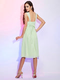 A-Line/Princess Straps Sleeveless Pleats Short Chiffon Bridesmaid Dresses TPP0005216