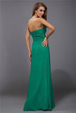 Sheath/Column Strapless Sleeveless Ruffles Long Chiffon Bridesmaid Dresses TPP0005426