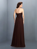 A-Line/Princess Halter Hand-Made Flower Sleeveless Long Chiffon Bridesmaid Dresses TPP0005807