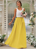 A-Line/Princess Chiffon Ruffles Scoop Sleeveless Floor-Length Bridesmaid Dresses TPP0004949