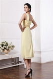 Sheath/Column Straps Sleeveless Sash Pleats Short Chiffon Bridesmaid Dresses TPP0005805