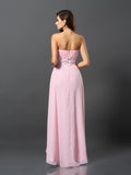 A-Line/Princess Strapless Sleeveless High Low Chiffon Bridesmaid Dresses TPP0005340