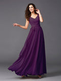 A-Line/Princess Straps Sash/Ribbon/Belt Sleeveless Long Chiffon Bridesmaid Dresses TPP0005143