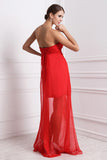 A-Line/Princess Strapless Sleeveless Beading Long Chiffon Bridesmaid Dresses TPP0005577