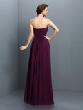 A-Line/Princess Strapless Pleats Sleeveless Long Chiffon Bridesmaid Dresses TPP0005391