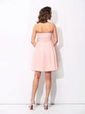 A-Line/Princess Sweetheart Ruffles Sleeveless Short Chiffon Bridesmaid Dresses TPP0005699