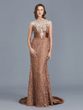 Trumpet/Mermaid Scoop Sleeveless Beading Lace Floor-Length Mother of the Bride Dresses TPP0007333