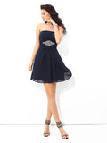 A-Line/Princess Strapless Beading Sleeveless Short Chiffon Cocktail Dresses TPP0008499