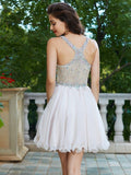 A-Line/Princess Rhinestone Straps Sleeveless Short/Mini Chiffon Dresses TPP0008281