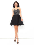 A-Line/Princess Sweetheart Paillette Sleeveless Short Chiffon Cocktail Dresses TPP0008835