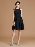 A-Line/Princess One-Shoulder Sleeveless Short/Mini Ruched Chiffon Bridesmaid Dresses