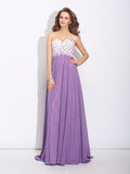 A-Line/Princess One-Shoulder Crystal Sleeveless Long Chiffon Dresses TPP0004369