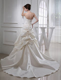 Trumpet/Mermaid Beading Long Satin Sleeveless Strapless Wedding Dresses TPP0006951