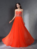 A-Line/Princess Sleeveless Sweetheart Long Beading Chiffon Dresses TPP0004149