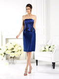 Sheath/Column Strapless Beading Sleeveless Short Taffeta Mother of the Bride Dresses TPP0007439